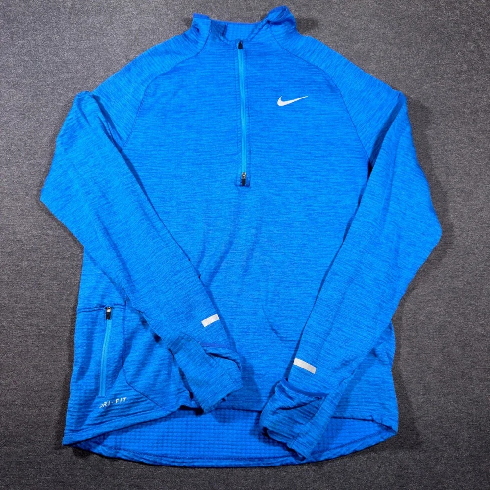 Nike Dri-Fit Therma-fit Sphere Half Zip Pullover Mens Medium Blue Running Gym